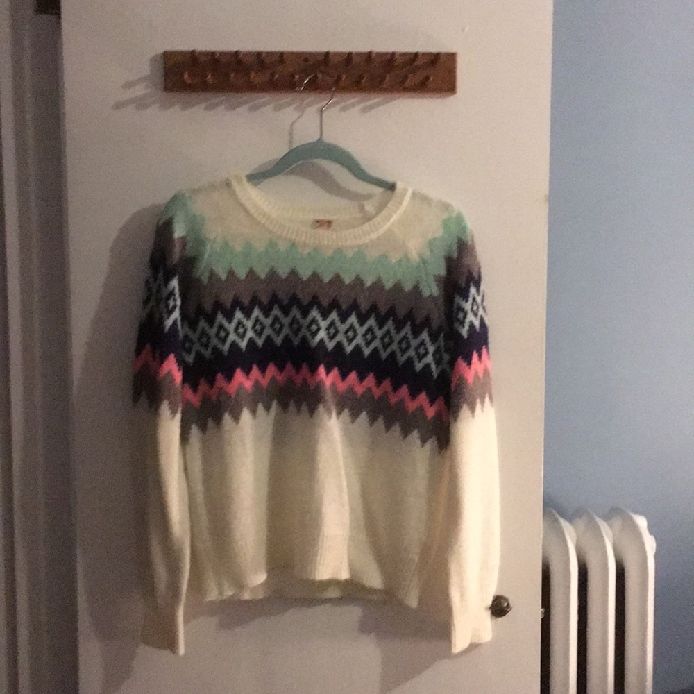 white sweater